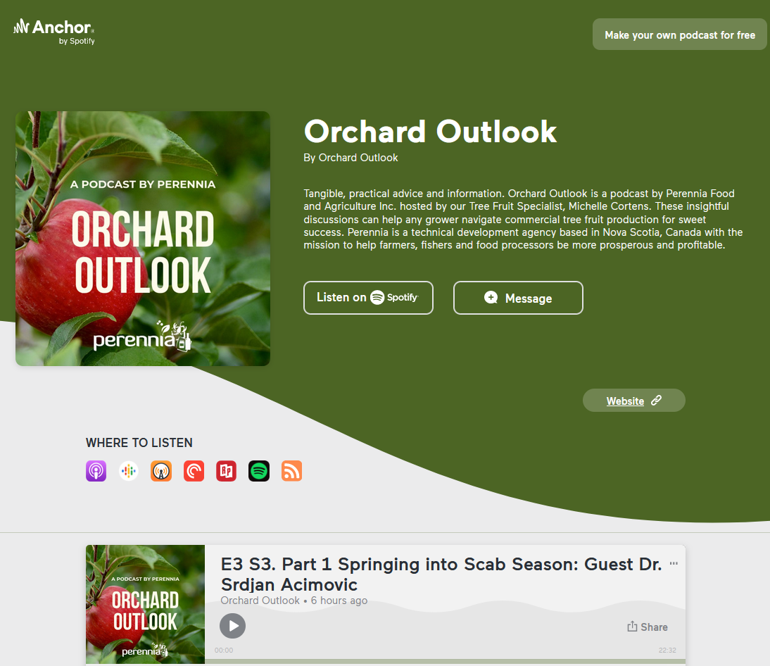 Listen to Orchard Outlook Podcast: Springing into Scab Season Part 1, Guest Dr. Srdjan Acimovic